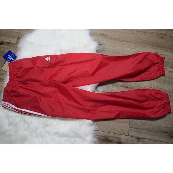 NWT Y2K 90s Rare Adidas Vintage Nylon Red TEAM Track Pants Youth Large - Picture 8 of 12